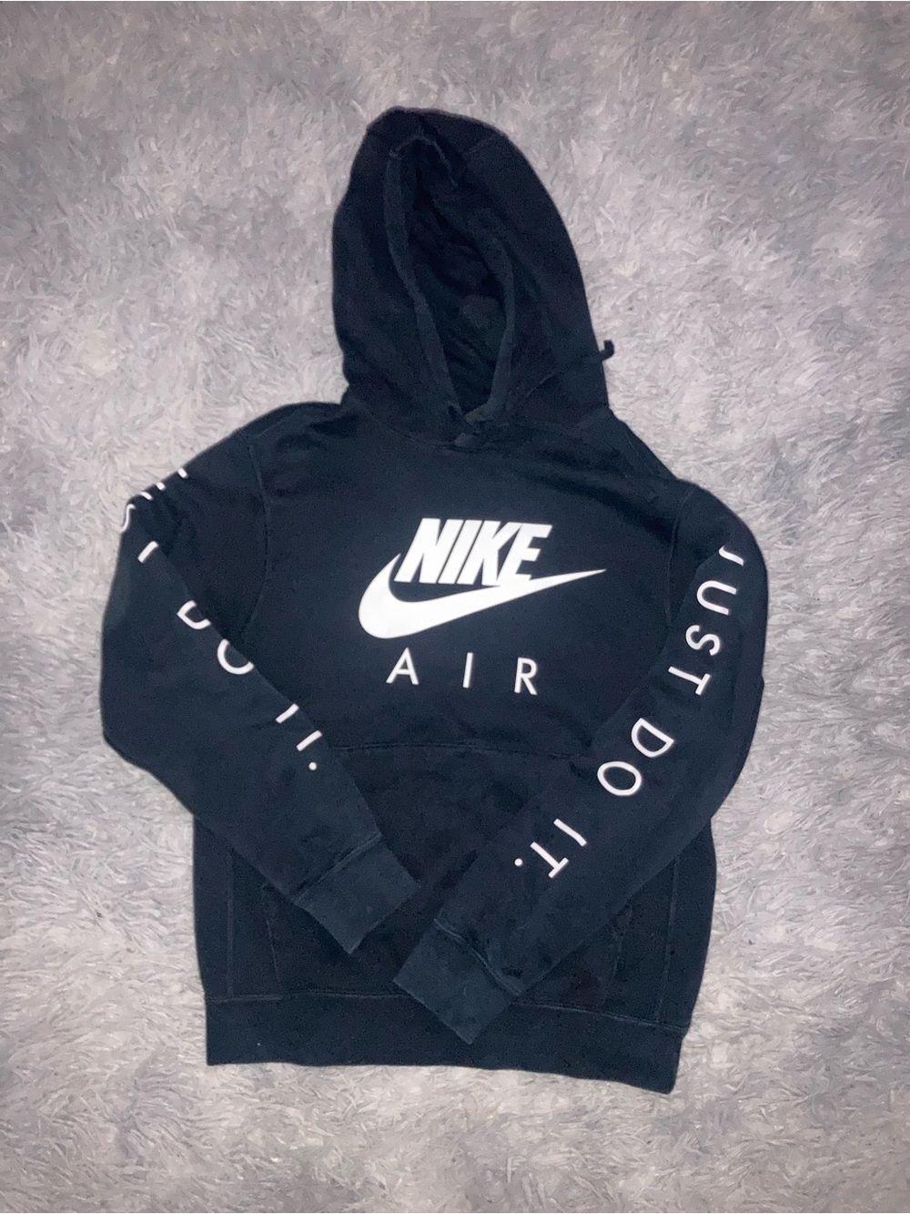 Nike Black Pullover Hoodie with White Swoosh